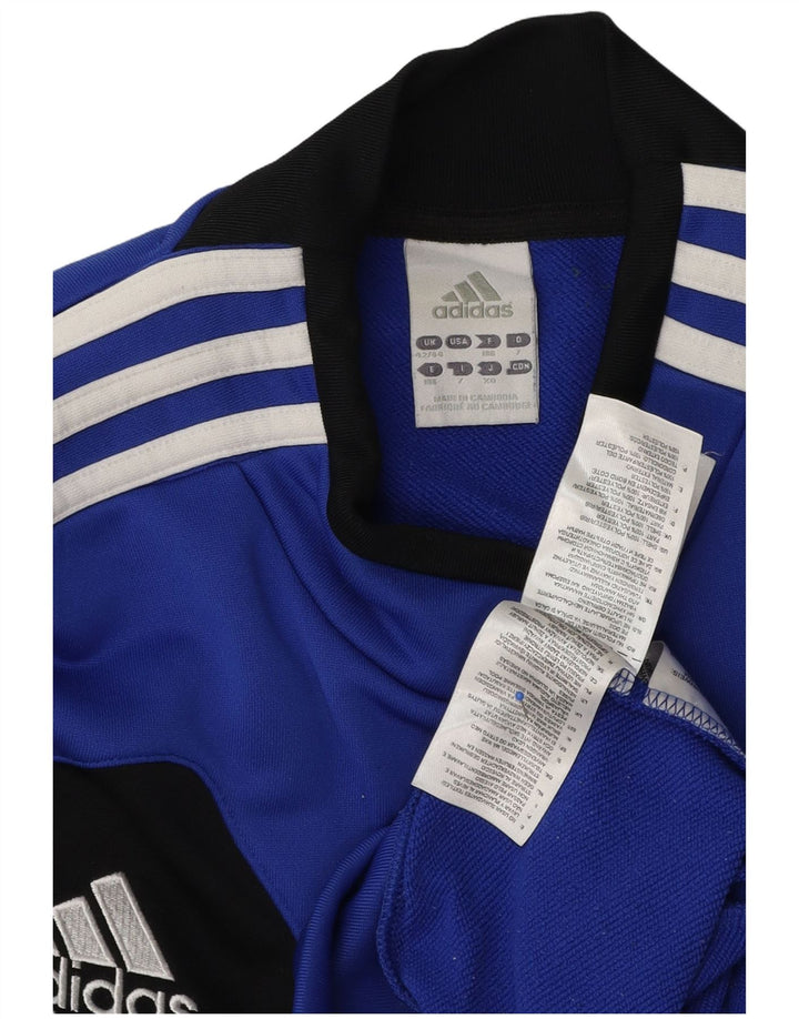 Adidas Herre Sweatshirt Jumper UK 42/44 Large Blue Colourblock Polyester