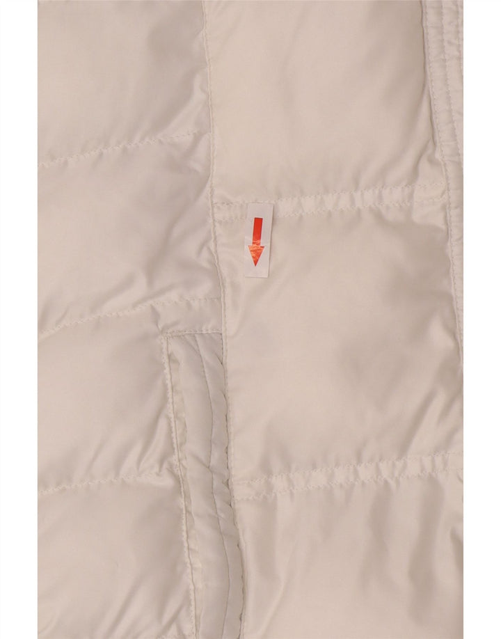 Adidas Dame Hætte Oversized Polstret Frakke UK 6 XS Hvid Polyester