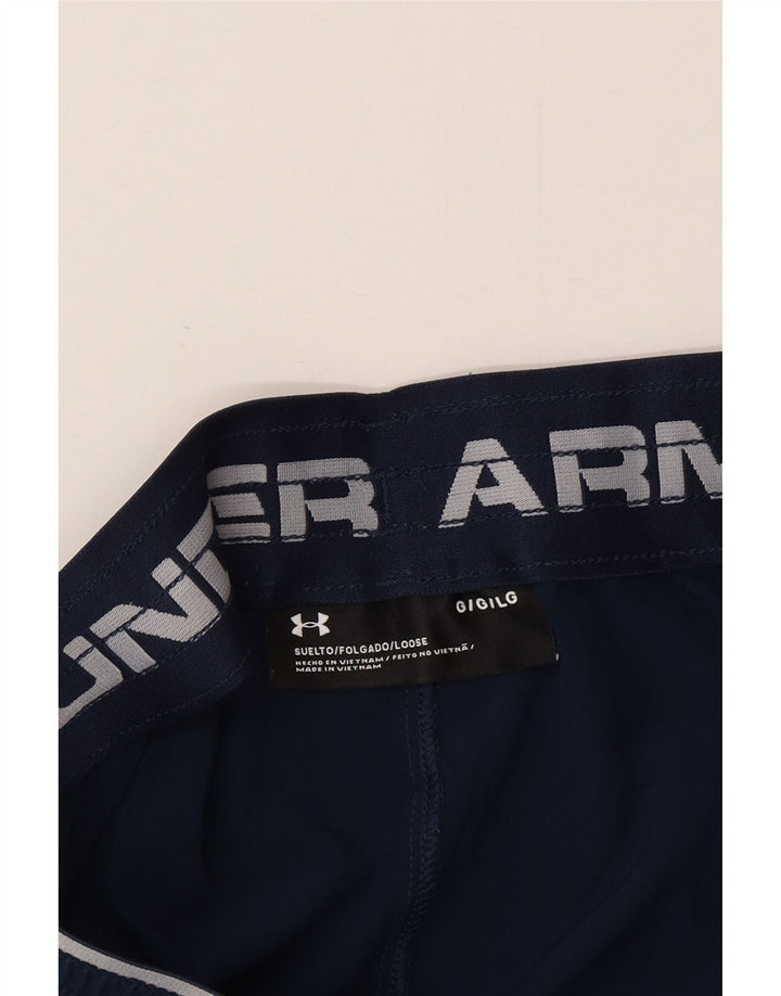 Under Armour Dame Sports Shorts UK 16 Large Navy Blue Polyester