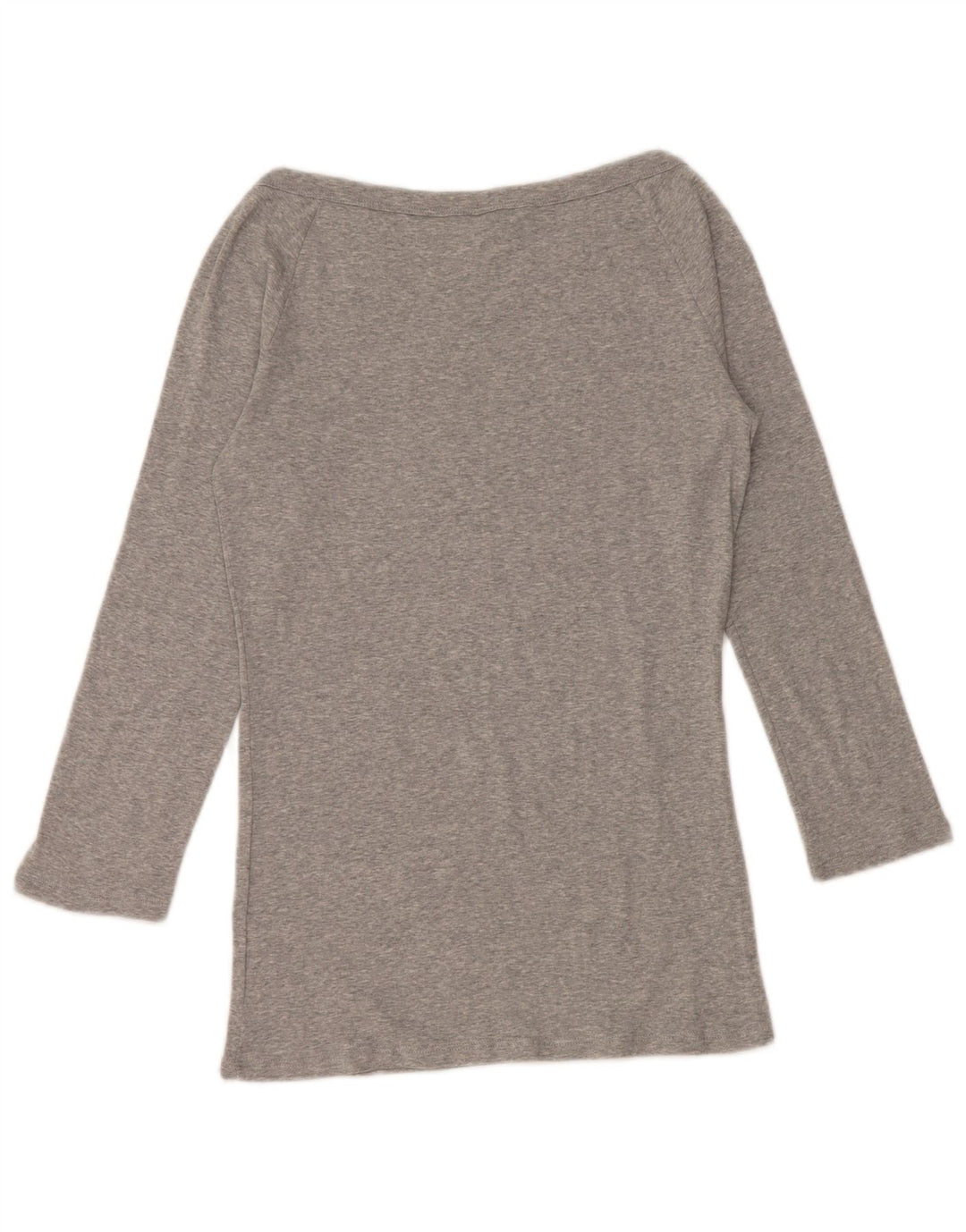 BENETTON Dame Off Shoulder Top 3/4 ærmer UK 12 Medium Grå Flecked