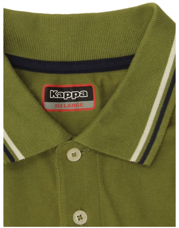 Kappa herre poloshirt 3XL Khaki stribet