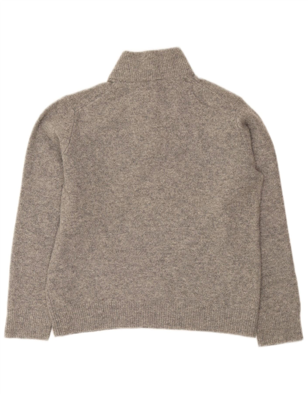 Boden Dame Zip Neck Jumper Sweater UK 14 Medium Grey Flecked Wool
