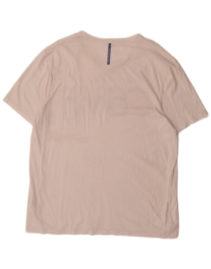 CALVIN KLEIN JEANS Grafisk T-shirt herre top 2XL Hvid bomuld