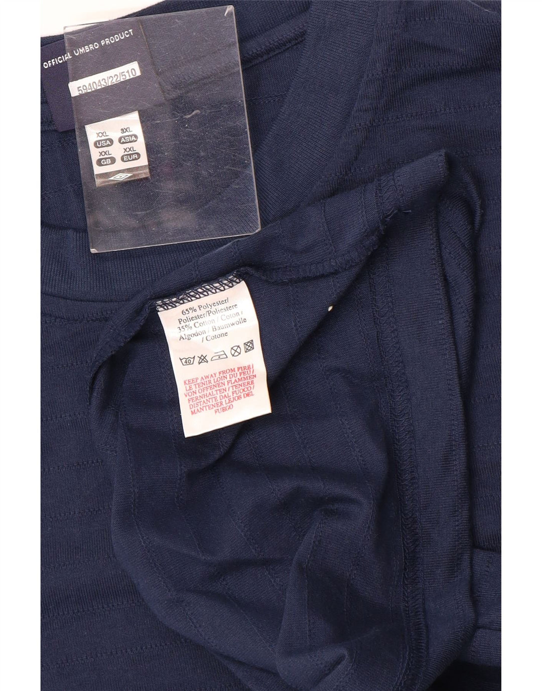 UMBRO Herre T-Shirt Top 2XL Marineblå Bomuld