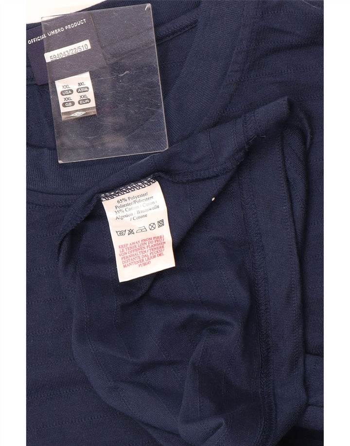 UMBRO Herre T-Shirt Top 2XL Marineblå Bomuld