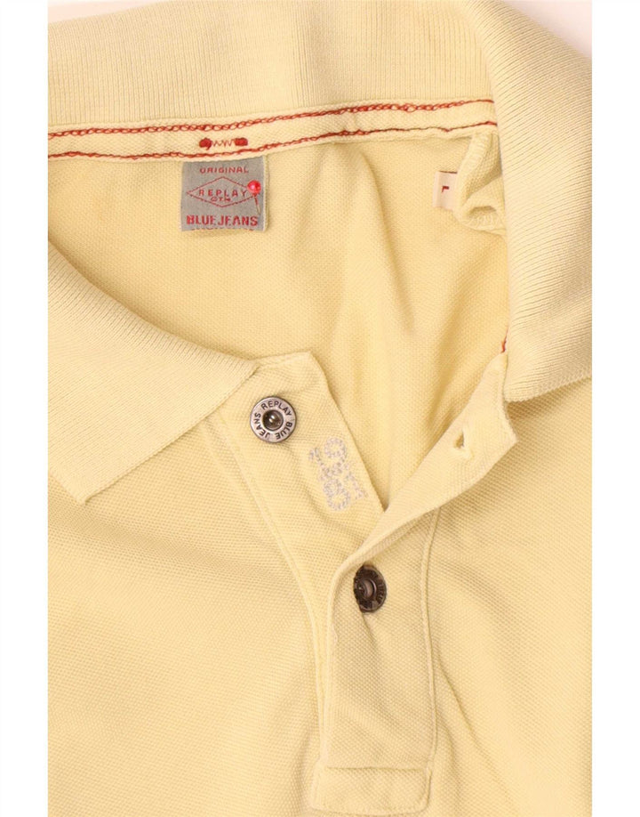 Replay Herre Polo Shirt Stor Gul Bomuld