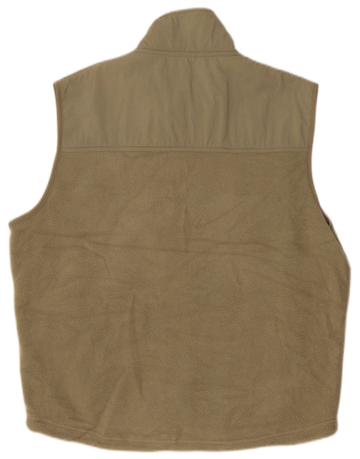 Marks & Spencer Herre Fleece Gilet UK 40 Large Beige Polyester