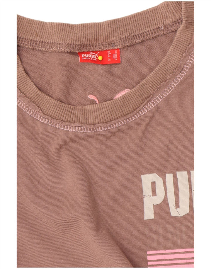 Puma Grafisk T-Shirt Top UK 14 Medium Brun