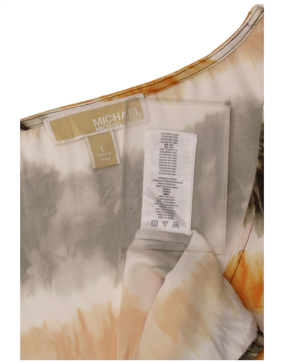 MICHAEL KORS Damevest Top UK 16 Large Multicolor Tie Dye Polyester