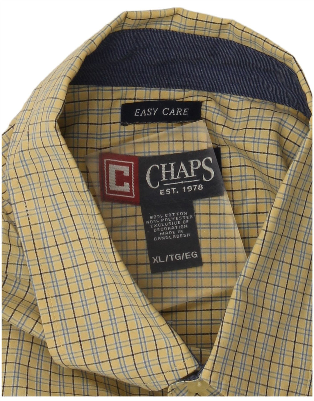Chaps Herre Easy Care skjorte XL gul ternet bomuld