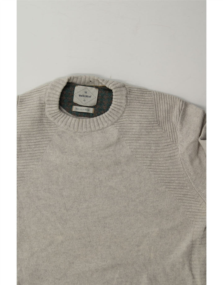 WHITE STUFF Womens Crew Neck Jumper Sweater UK 14 Medium Grey Lambswool Vintage White Stuff and Second-Hand White Stuff from Messina Hembry 