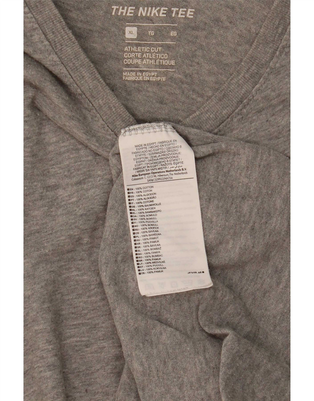 Nike T-shirt-top med atletisk snit til mænd XL Grå Flecked Bomuld