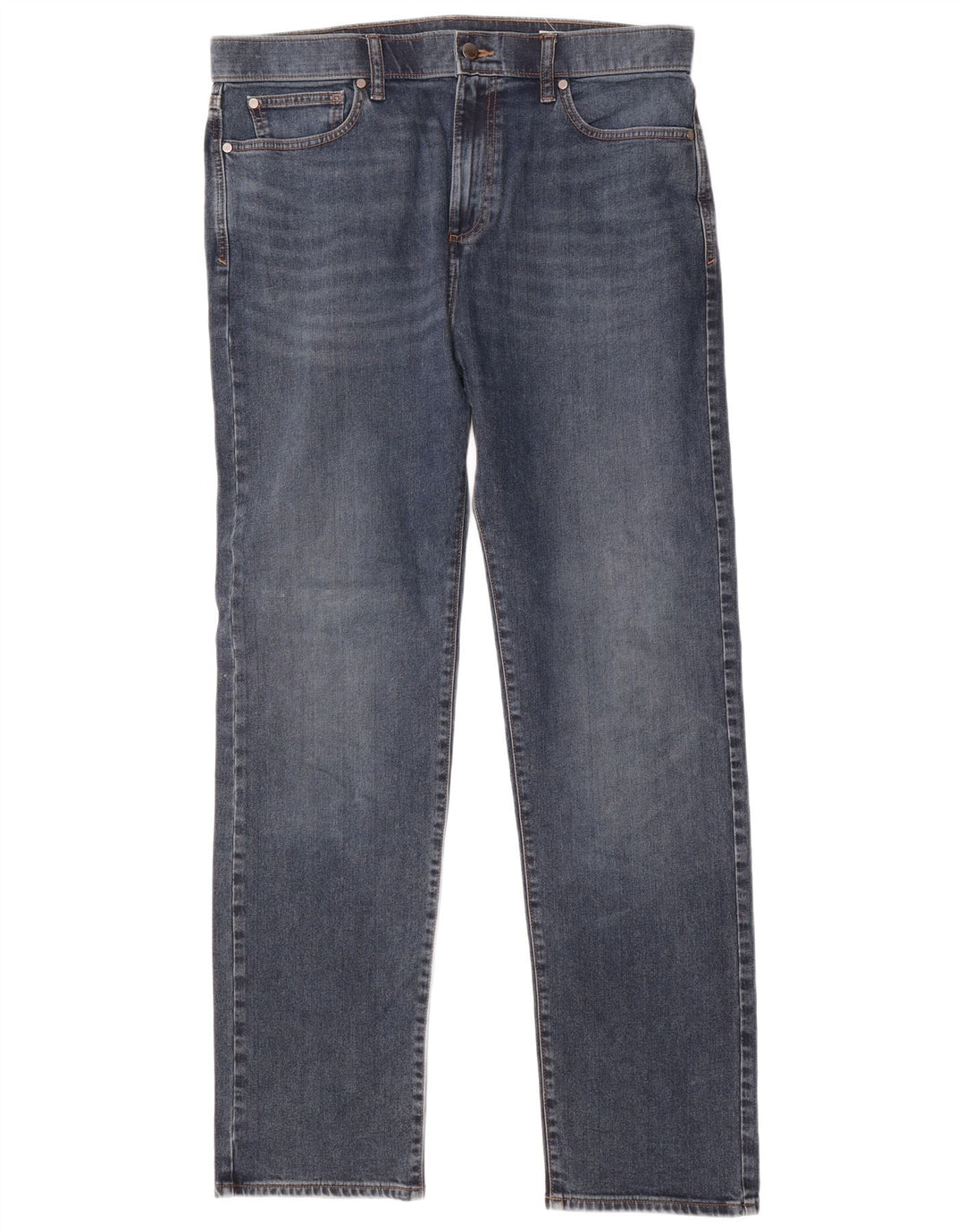 Marks & Spencer Herre Regular Straight Jeans W36 L32 Blue Cotton