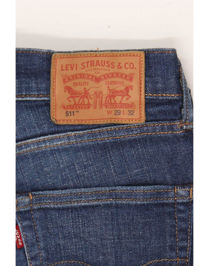 Levi's Herre 511 Slim Jeans W29 L32 Marineblå Bomuld