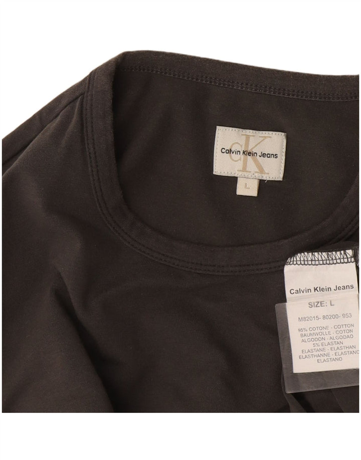 Calvin Klein Jeans Herre Grafisk Top Langærmet Stor Grå Bomuld