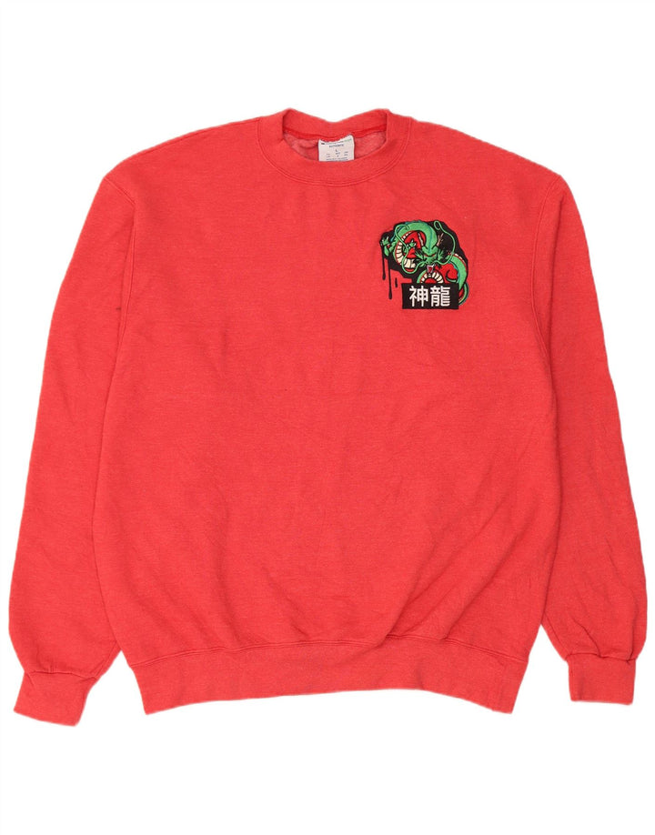 Champion Herre Grafisk Sweatshirt Jumper Stor Rød Bomuld