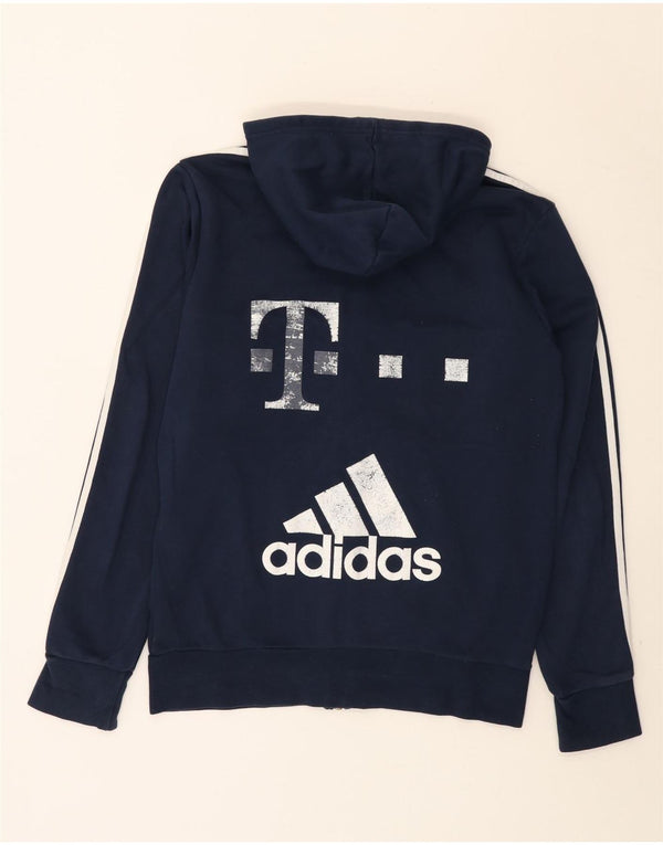 Adidas Herre grafisk hættetrøje med lynlås Medium Marineblå Colourblock Bomuld
