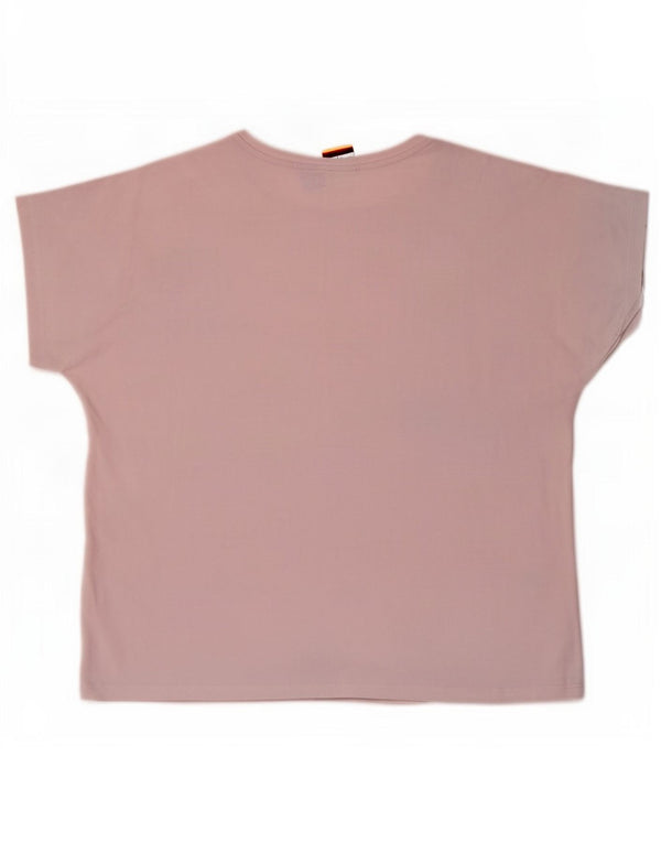 Ellesse Dame T-Shirt Top UK 14 Medium Pink Bomuld