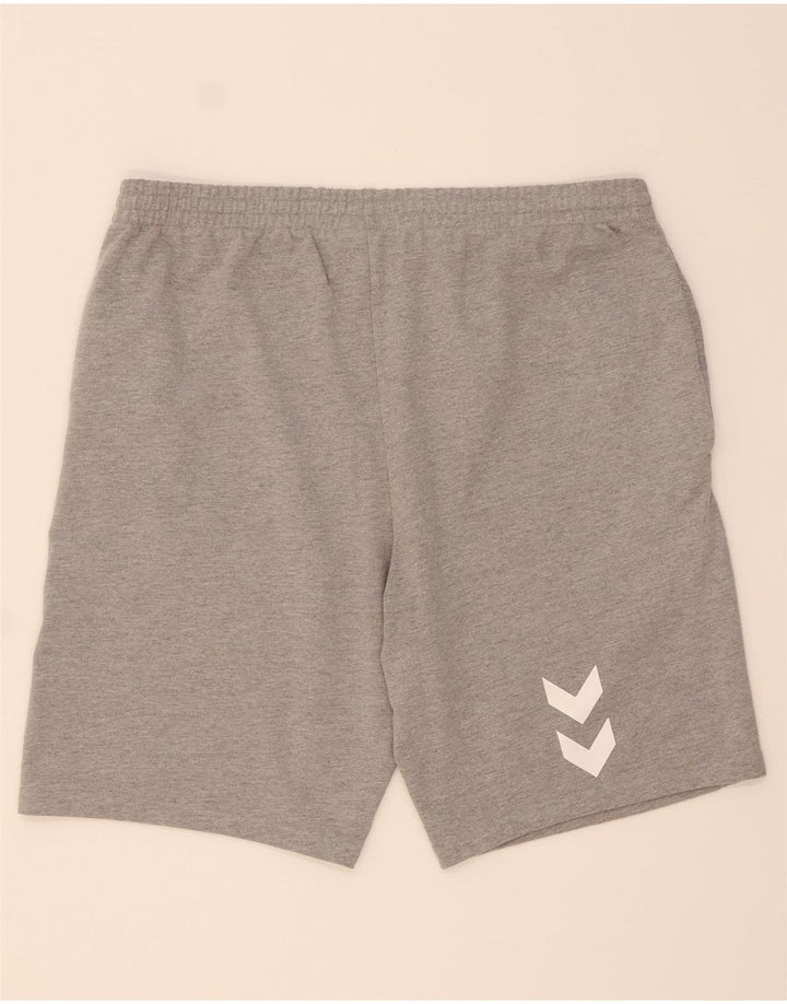 HUMMEL Mens Graphic Sport Shorts XL Grey Cotton Vintage Hummel and Second-Hand Hummel from Messina Hembry 