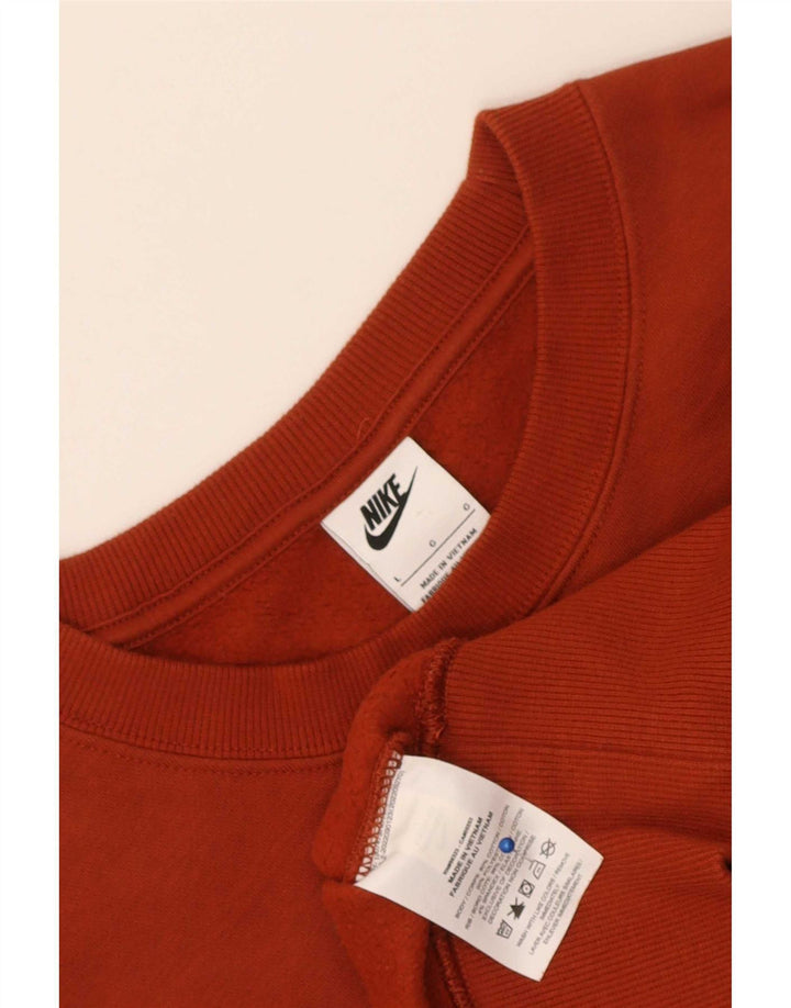Nike Womens Crop Graphic Oversized Sweatshirt Jumper UK 16 Large Red