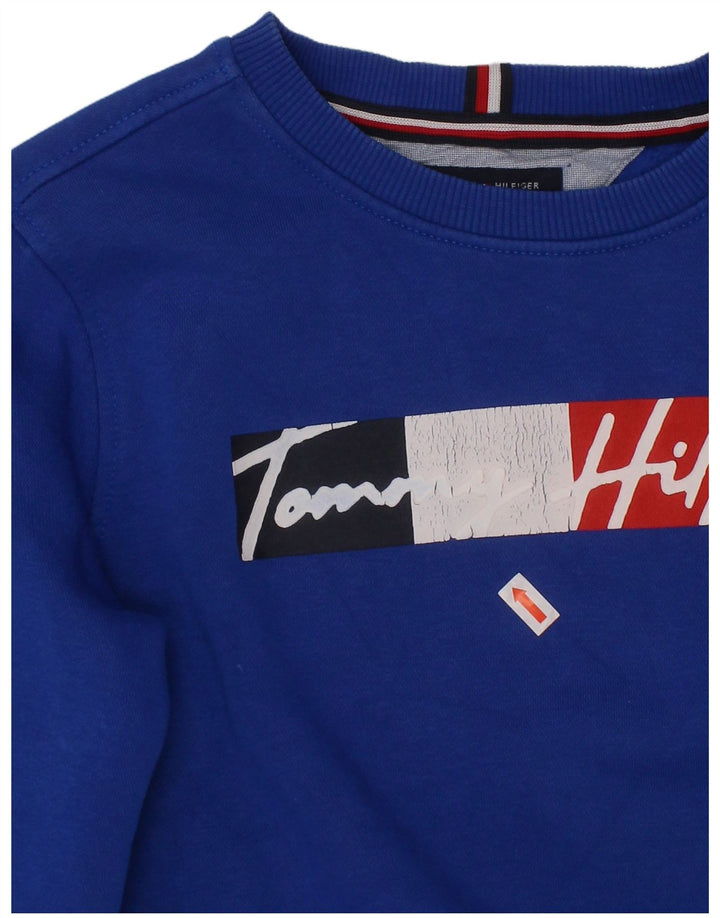 TOMMY HILFIGER Grafisk sweatshirt til drenge 8-9 år Medium blå bomuld