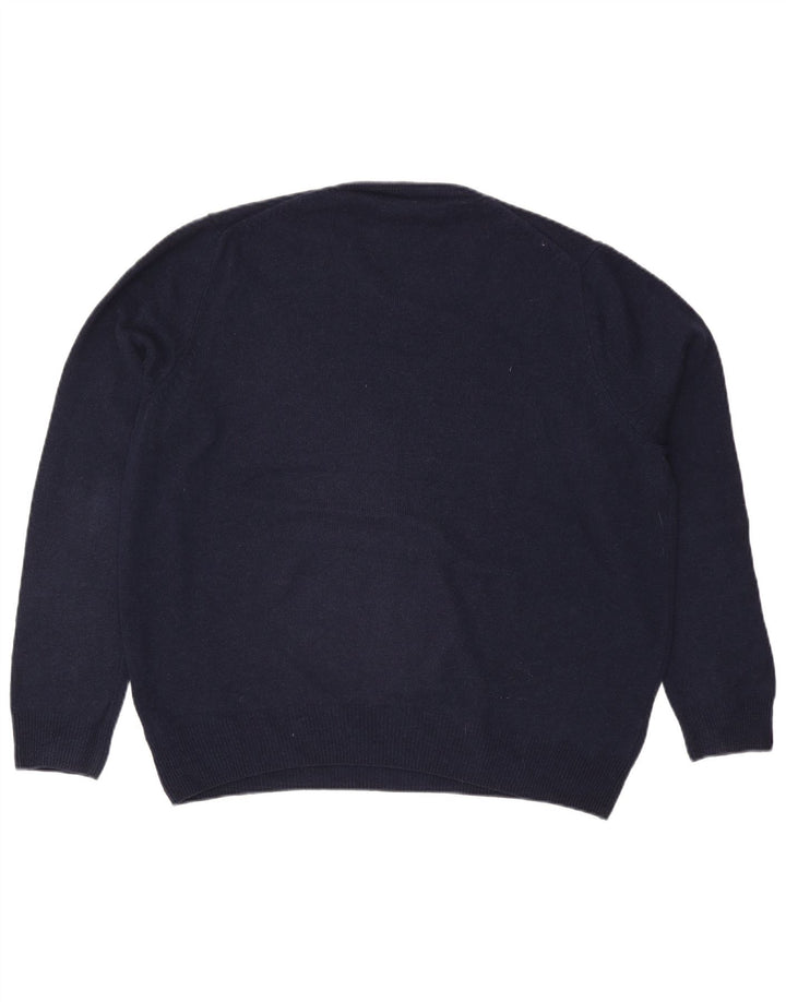 Marks & Spencer Herre V-hals sweater XL marineblå uld