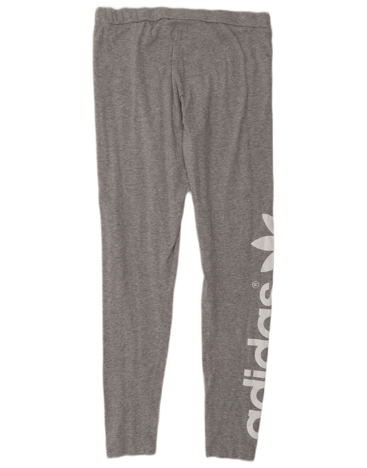 Adidas Dame Grafiske Leggings UK 16 Large Grå Bomuld