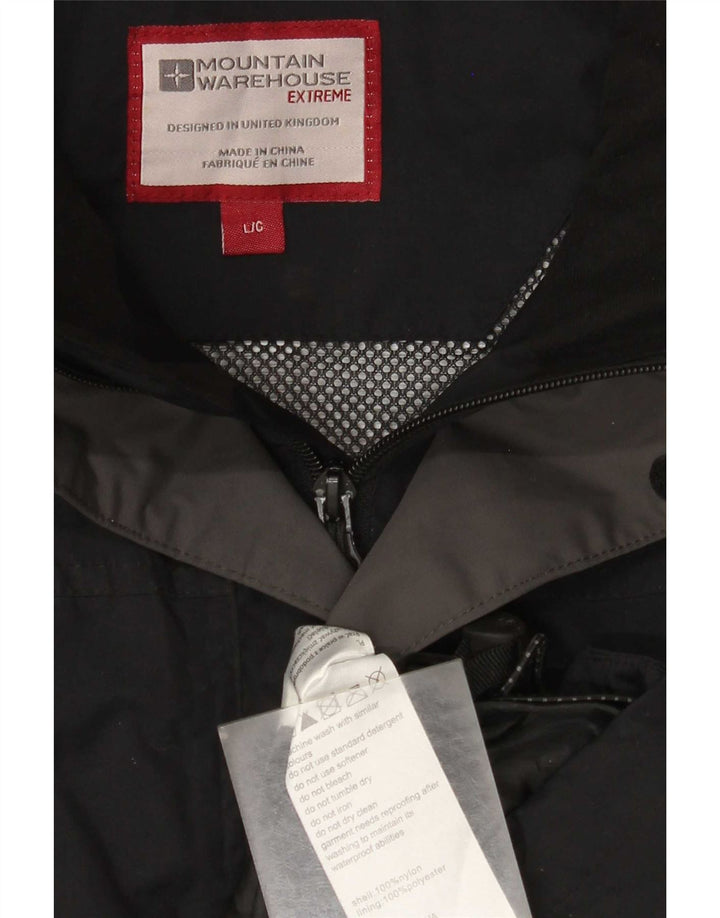 Mountain Warehouse Herre Hooded Raincoat UK 40 Large Black Nylon