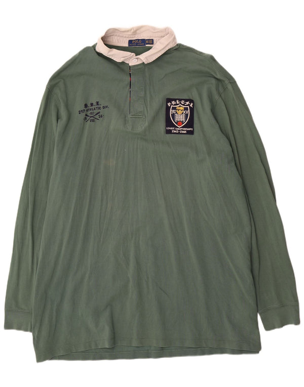 Polo Ralph Lauren Herre høj grafisk rugby skjorte 3XL Grøn Colourblock