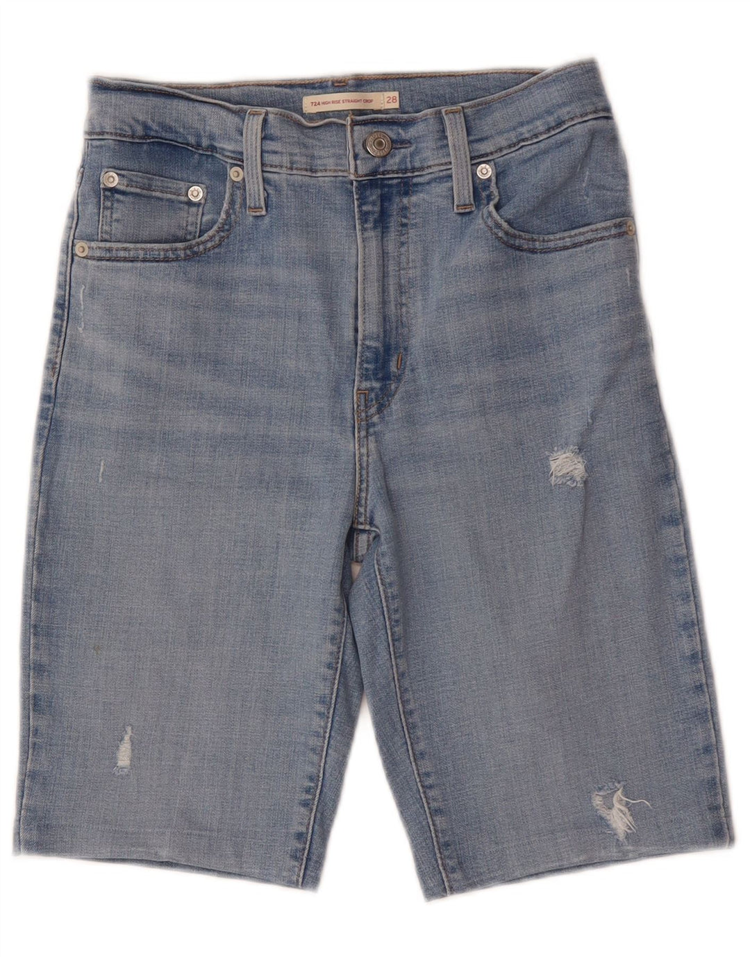 Levi's Womens Distressed High Rise denimshorts W28 Medium Blue Cotton
