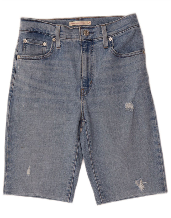 Levi's Womens Distressed High Rise denimshorts W28 Medium Blue Cotton