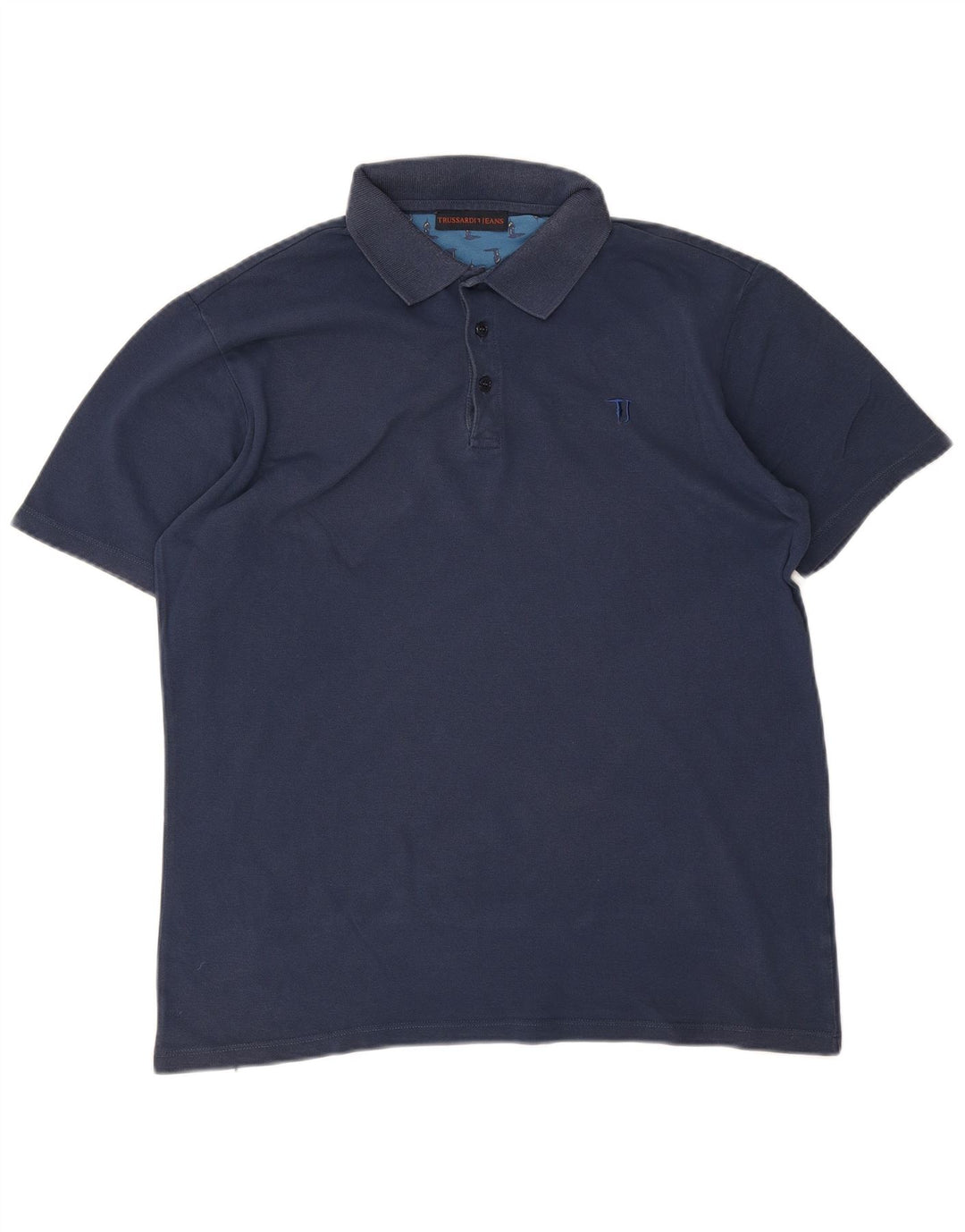 Trussardi Jeans Herre Polo Shirt Large Navy Blue