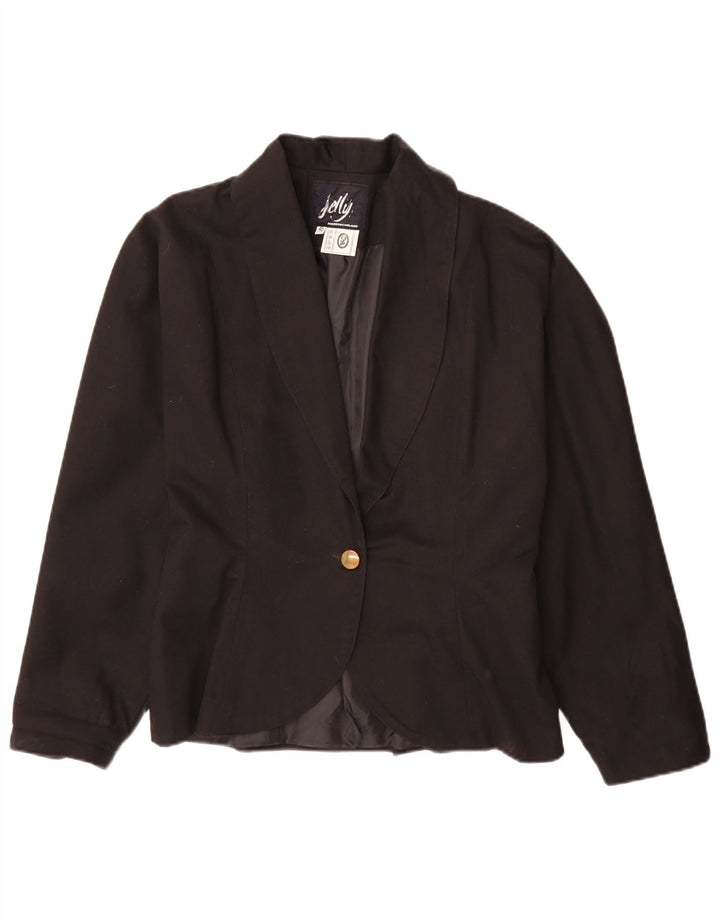 C & A Dame 1-knaps blazerjakke EU 40 Medium Sort Bomuld