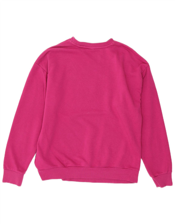 PUMA Womens Graphic Sweatshirt Jumper UK 14 Medium Pink Cotton