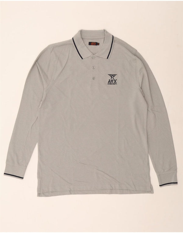 Avirex Langærmet Polo Shirt til mænd XL Grå Bomuld