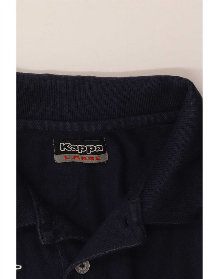 Kappa Herre Grafisk Polo Shirt Large Navy Blue