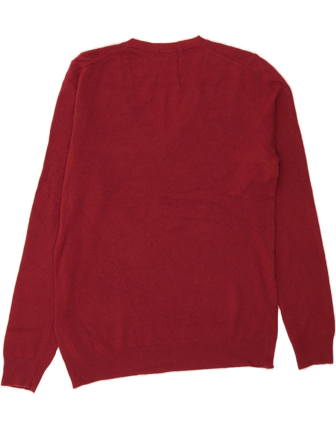 BENETTON Womens V-Neck Jumper Sweater UK 16 Large Red Wool Vintage Benetton and Second-Hand Benetton from Messina Hembry 