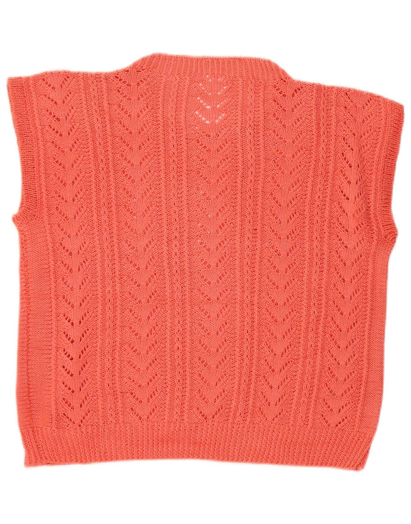 VINTAGE Dame Vest Tank Top UK 12 Medium Pink