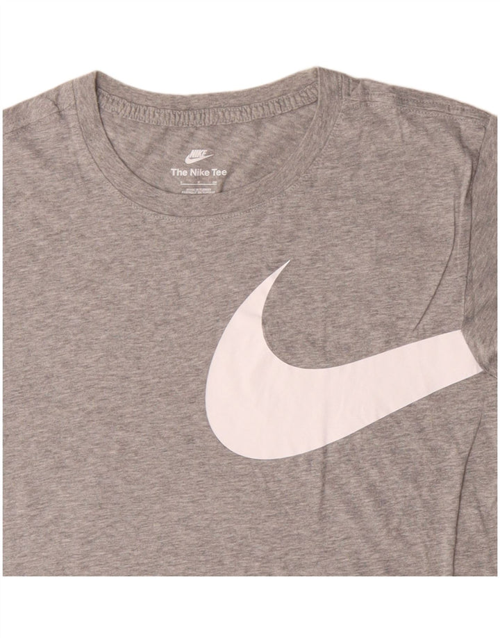 NIKE Grafisk T-shirt top til mænd, lille grå flækket bomuld