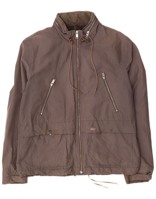 Lacoste Herre Hooded Bomber Jacket IT 52 XL Grå Bomuld