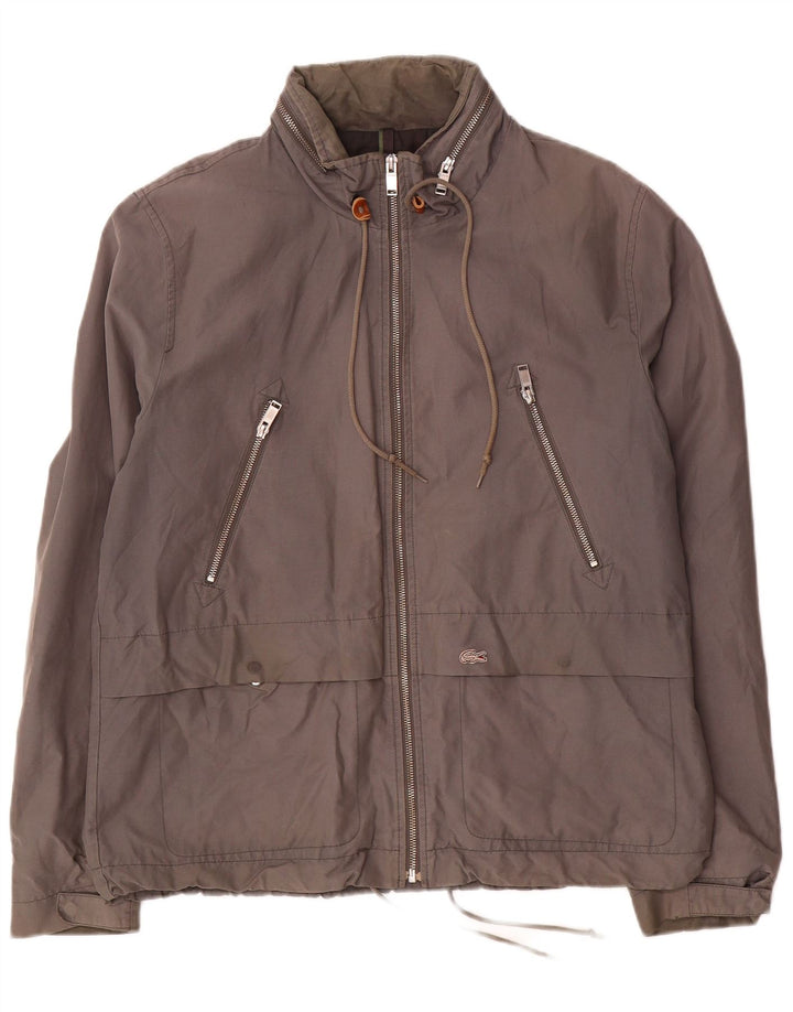 Lacoste Herre Hooded Bomber Jacket IT 52 XL Grå Bomuld