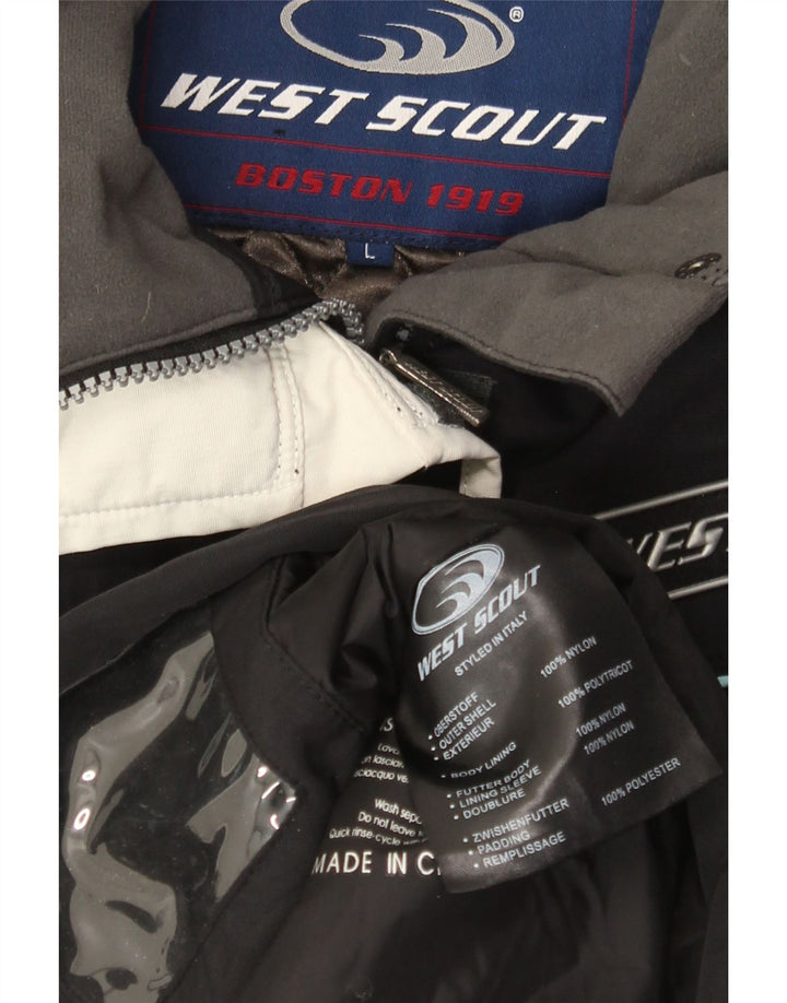 West Scout Womens Windbreaker Jacket UK 16 Large Black Colourblock Nylon