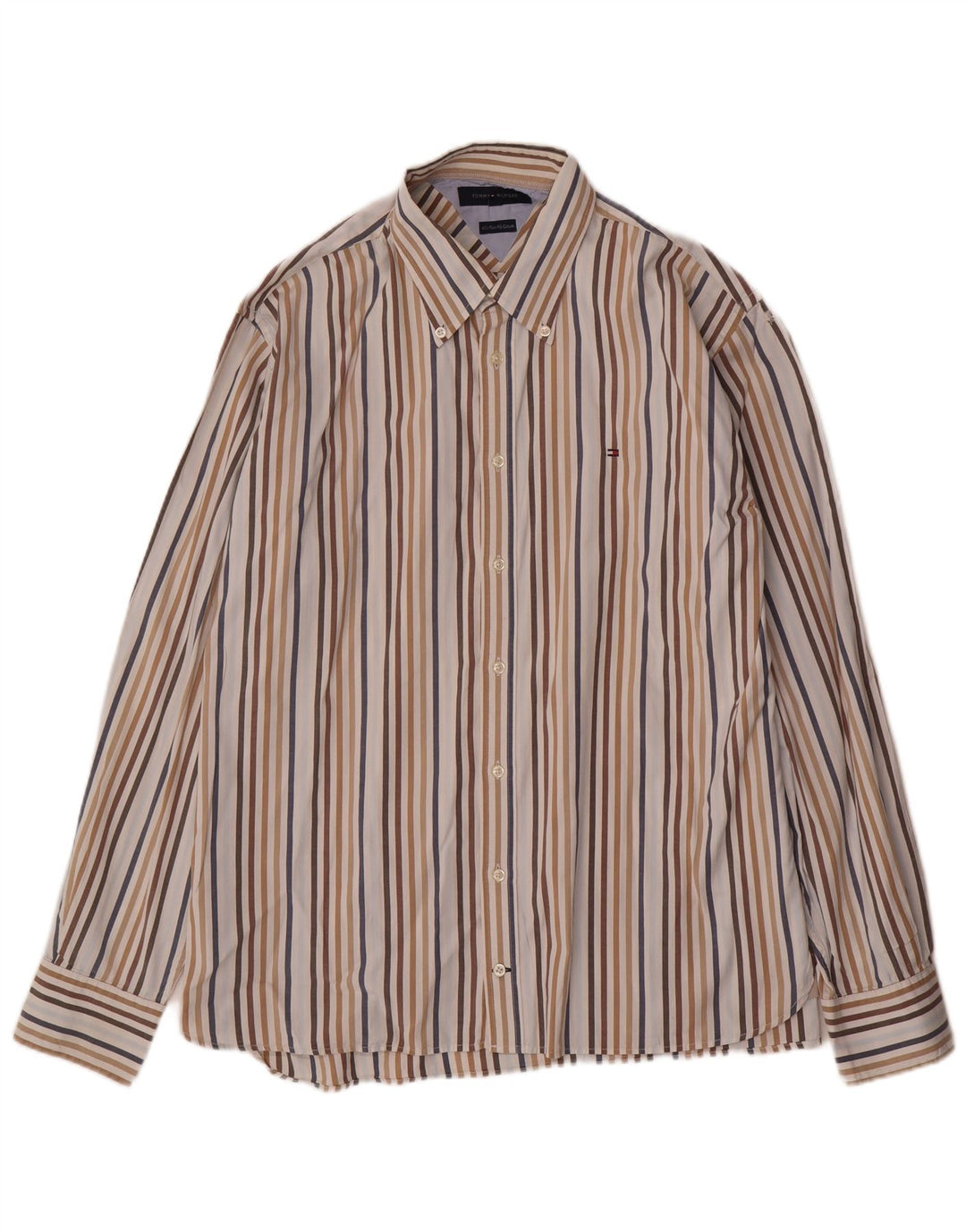 Tommy Hilfiger herreskjorte XL flerfarvet stribet bomuld