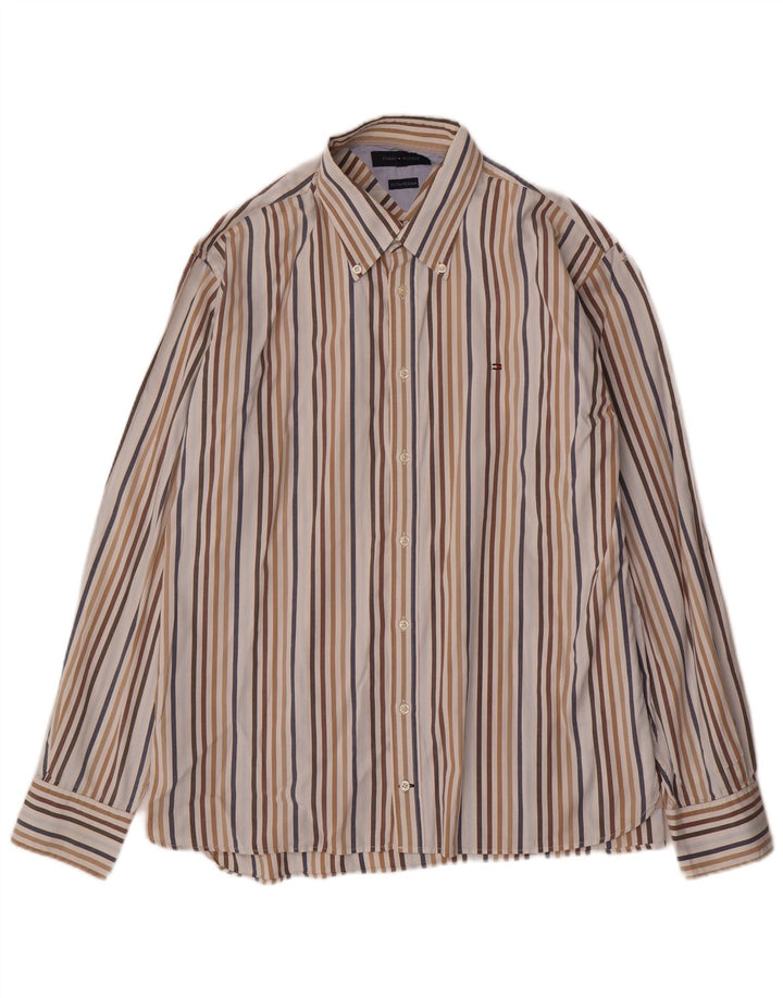 Tommy Hilfiger herreskjorte XL flerfarvet stribet bomuld