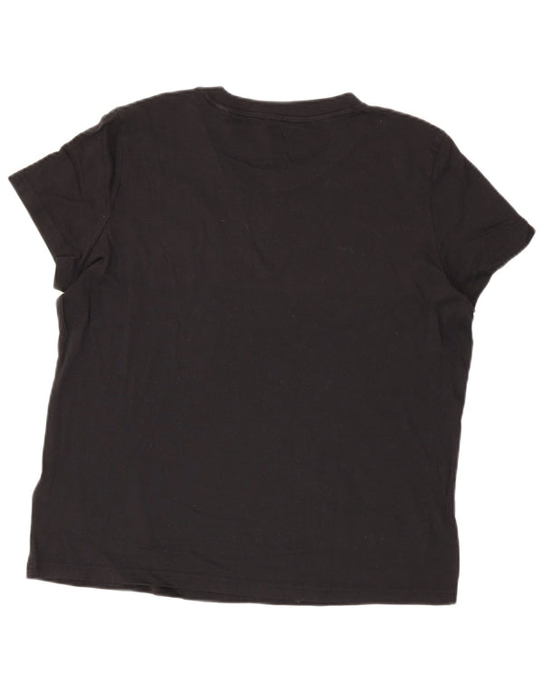 Adidas Dame Grafisk T-Shirt Top UK 20/22 XL Sort Bomuld