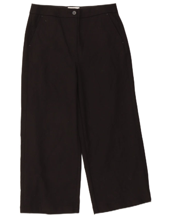 White Stuff Womens Cropped Trousers UK 10 Small W30 L24 Black Bomuld