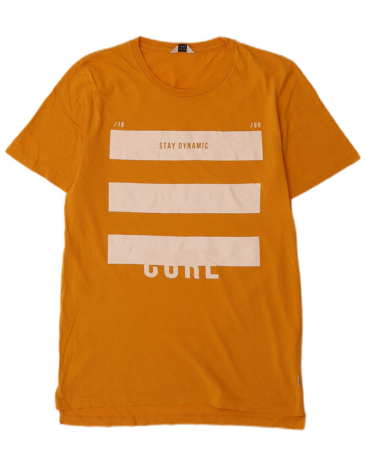 Jack & Jones Herre grafisk T-shirt Top Medium Gul Bomuld