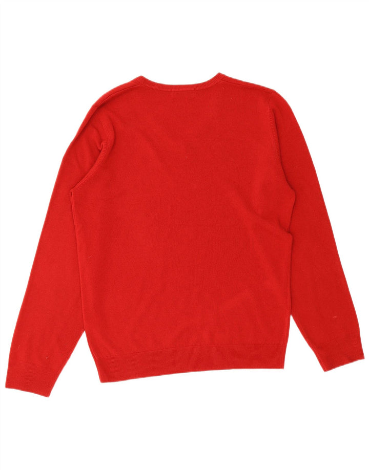 MARKS & SPENCER Herre Blue Harbor V-hals sweater lille rød akryl