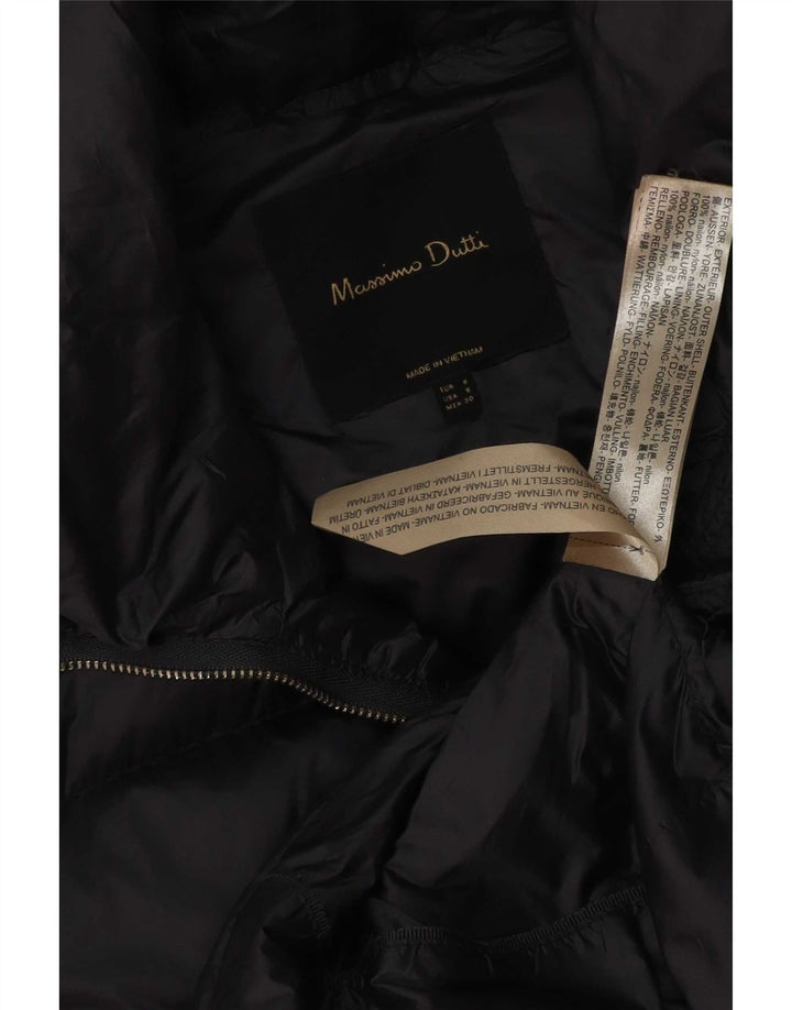 Massimo Dutti Dame Polstret Jakke UK 10 Small Navy Blue Nylon