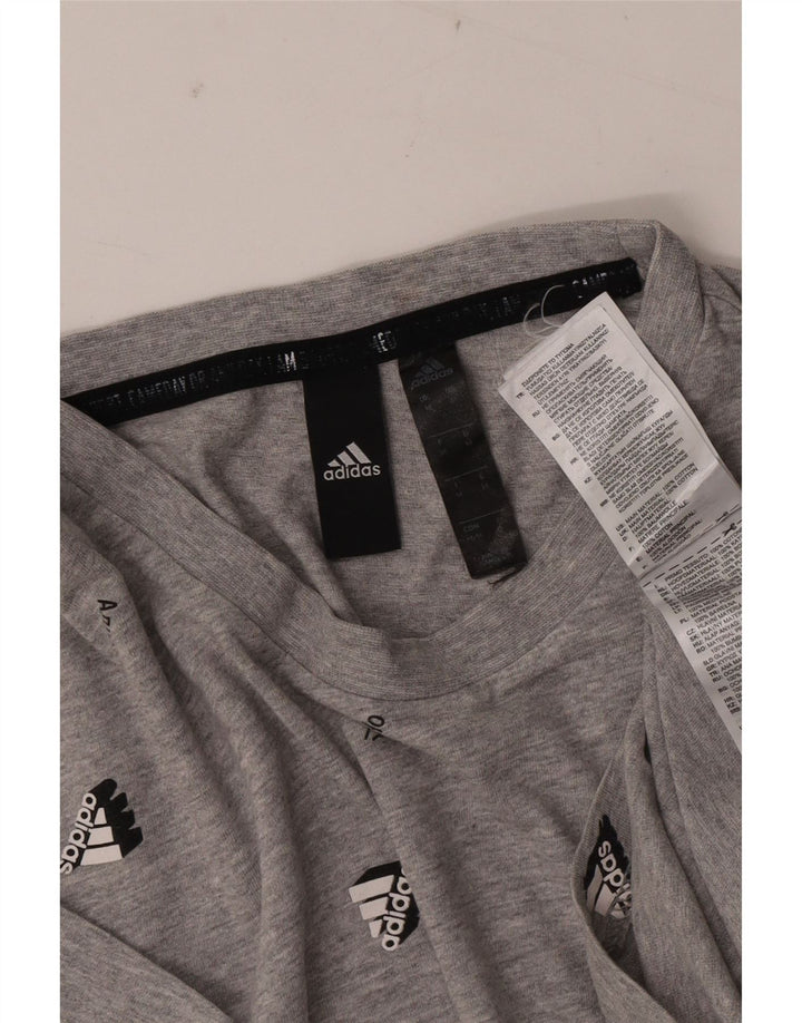 ADIDAS Grafisk T-shirt til mænd, mellemgrå bomuld